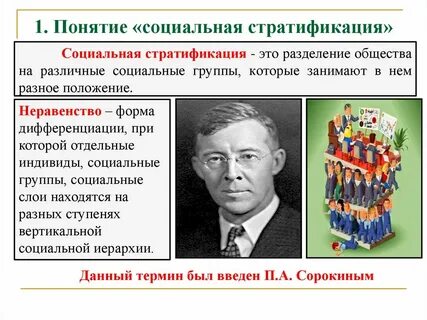 Понятие соц стратификации