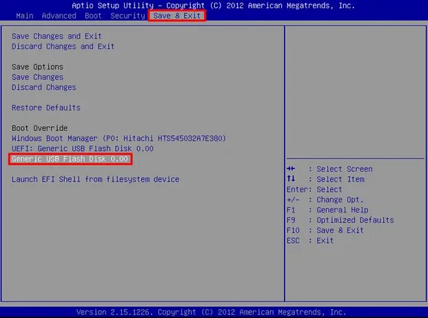 Bios setup utility загрузка с флешки. Aptio setup utility загрузка с флешки. биос 2012 american megatrends inc настроить загрузку с флешки. выбор загрузки generic boot. f10...bios setup options.