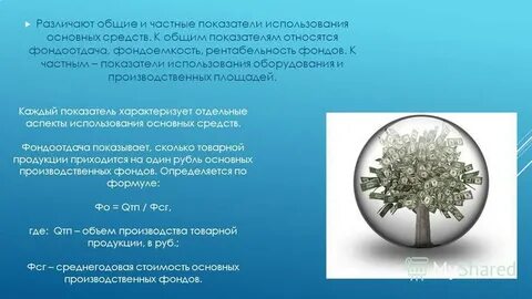 Показатели эффективного использования фондов