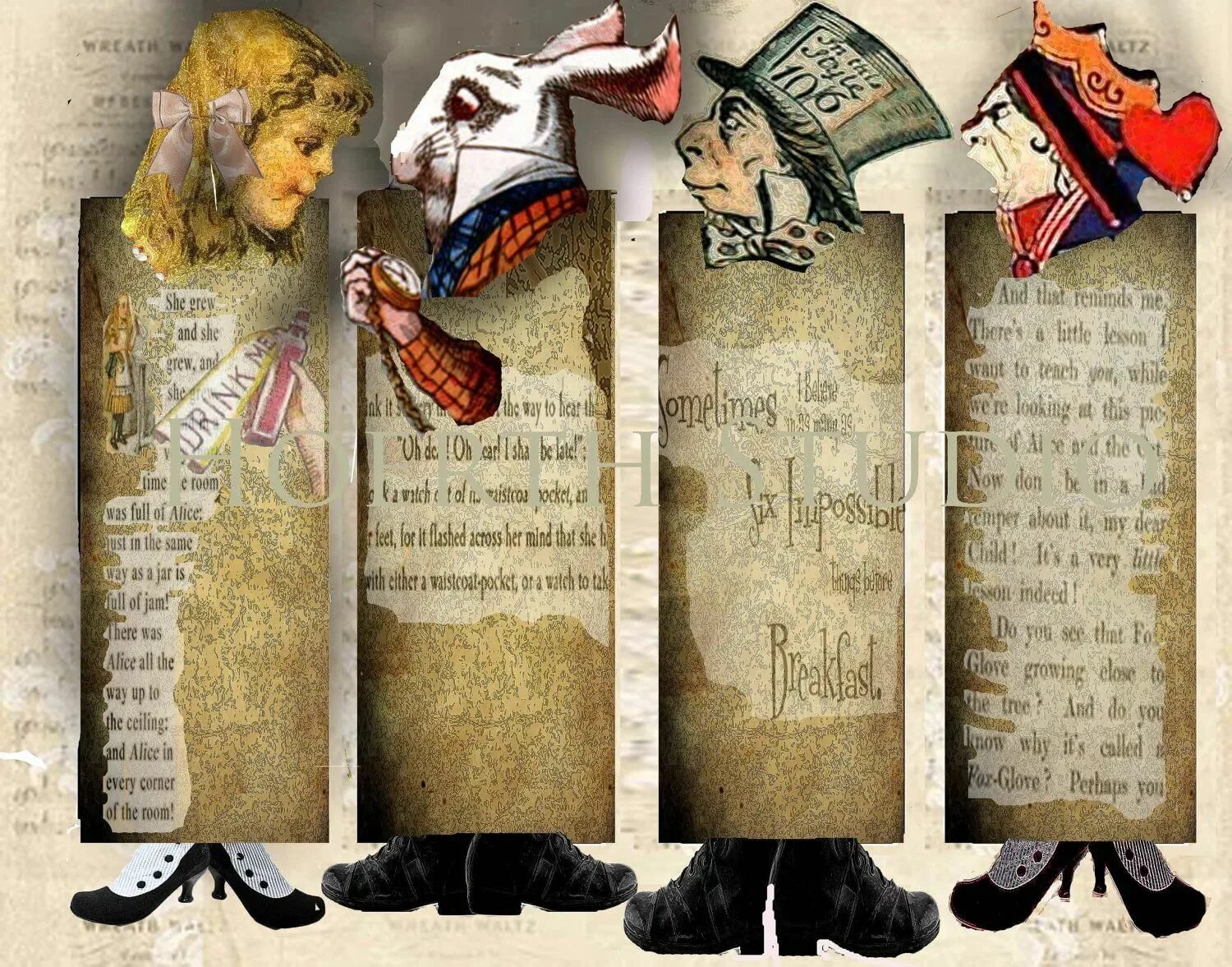 Закладка в книге 5. Закладки алиса в стране чудес. закладка для книг. необычные закладки для книг. закладки с книжными персонажами.