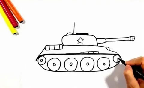 Танк карандашом легко и красиво