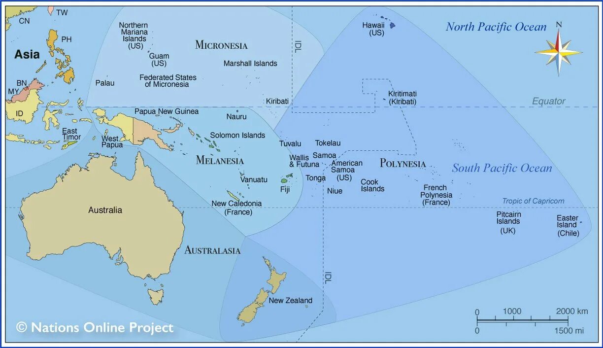 Страны океании австралия и новая зеландия. Карта Океании Меланезия. Микронезия Полинезия Меланезия на карте. Меланезия острова Австралии и Океании. Тихоокеанское государство в Меланезии 7.