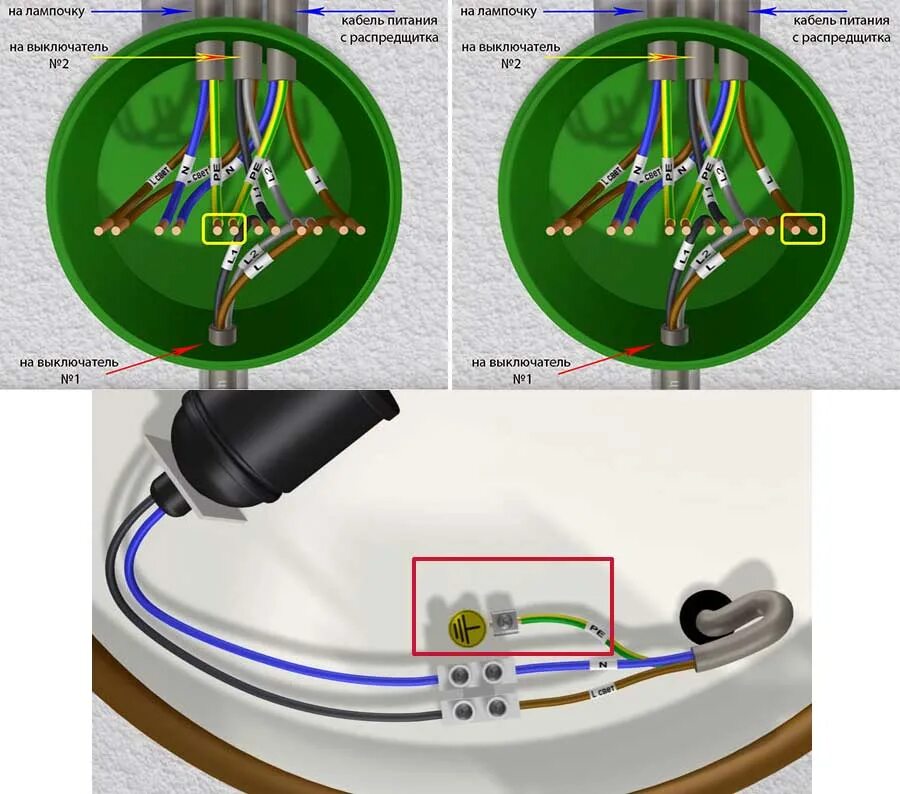 Как подключить выключатель без распределительных коробок. Проходной выключатель схема подключения в распаечной коробке. Схемы проходных выключателей без распаячной коробки. Расключение проводов распаечной коробки. Распаячная коробка проходного выключателя.