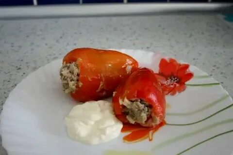 Фаршированный перец с мясом сметаной