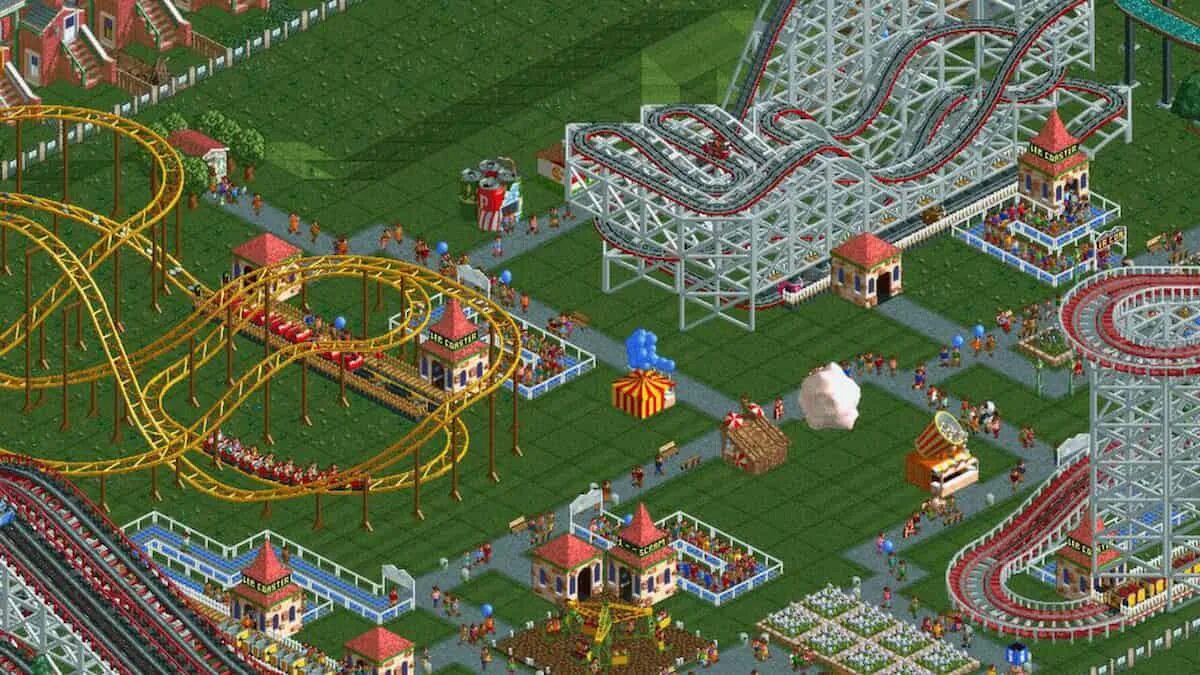 Игра парк аттракционов Rollercoaster Tycoon. Rollercoaster Tycoon 1999. Rollercoaster 2000. Roller Tycoon аттракционы.