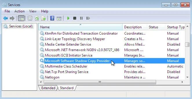 Программный поставщик теневого копирования microsoft. Программный поставщик теневого копирования microsoft