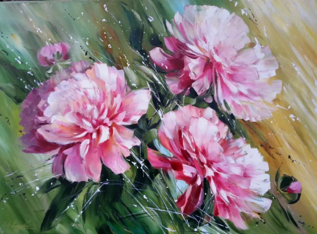 Акрилом мк. Пион маслом diana_tuchs. живопись пионы скрипченко. пионы надежда левицкая. цветы акрилом.