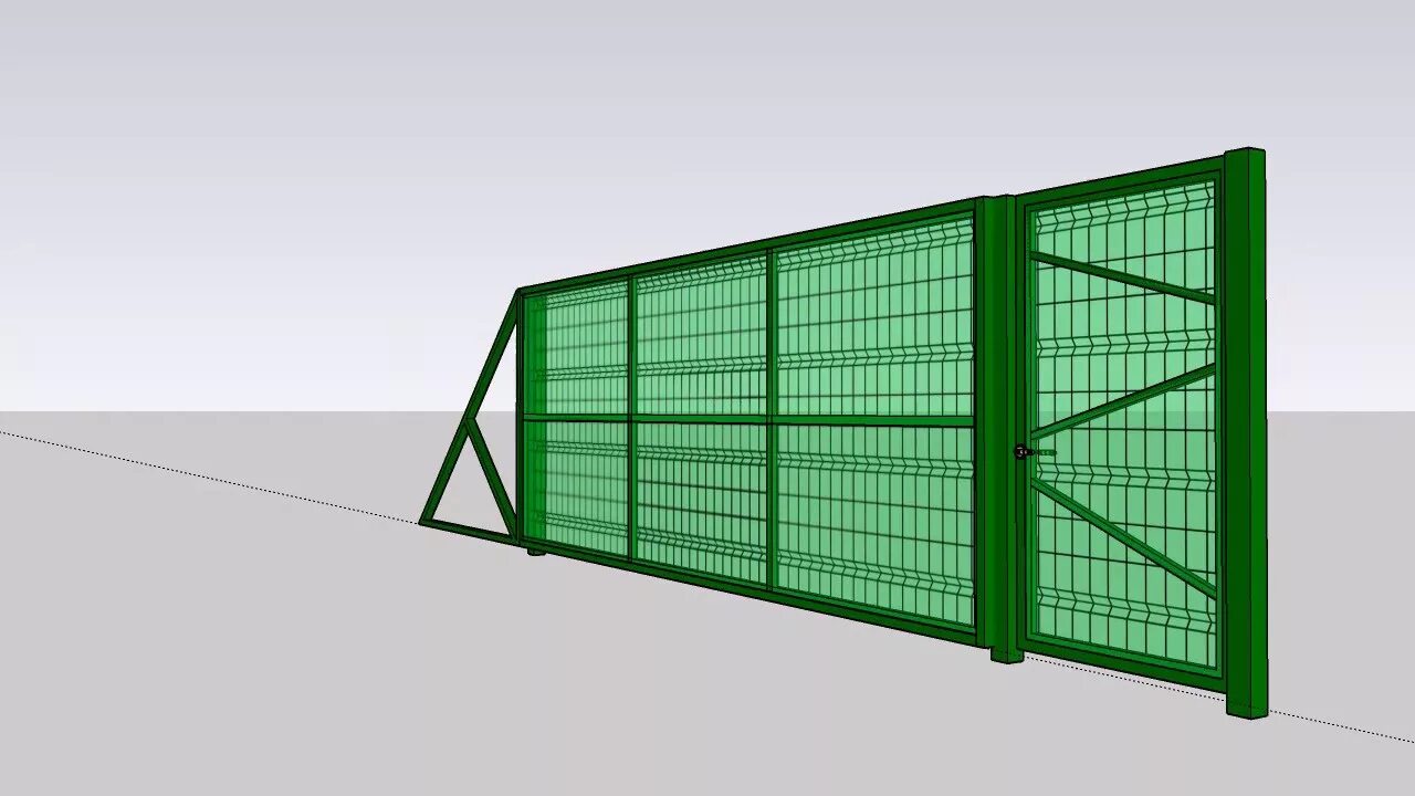 Ворота откатные для 3D панелей 1,5х4м каркас 60х40 - купить в компании Профсталь