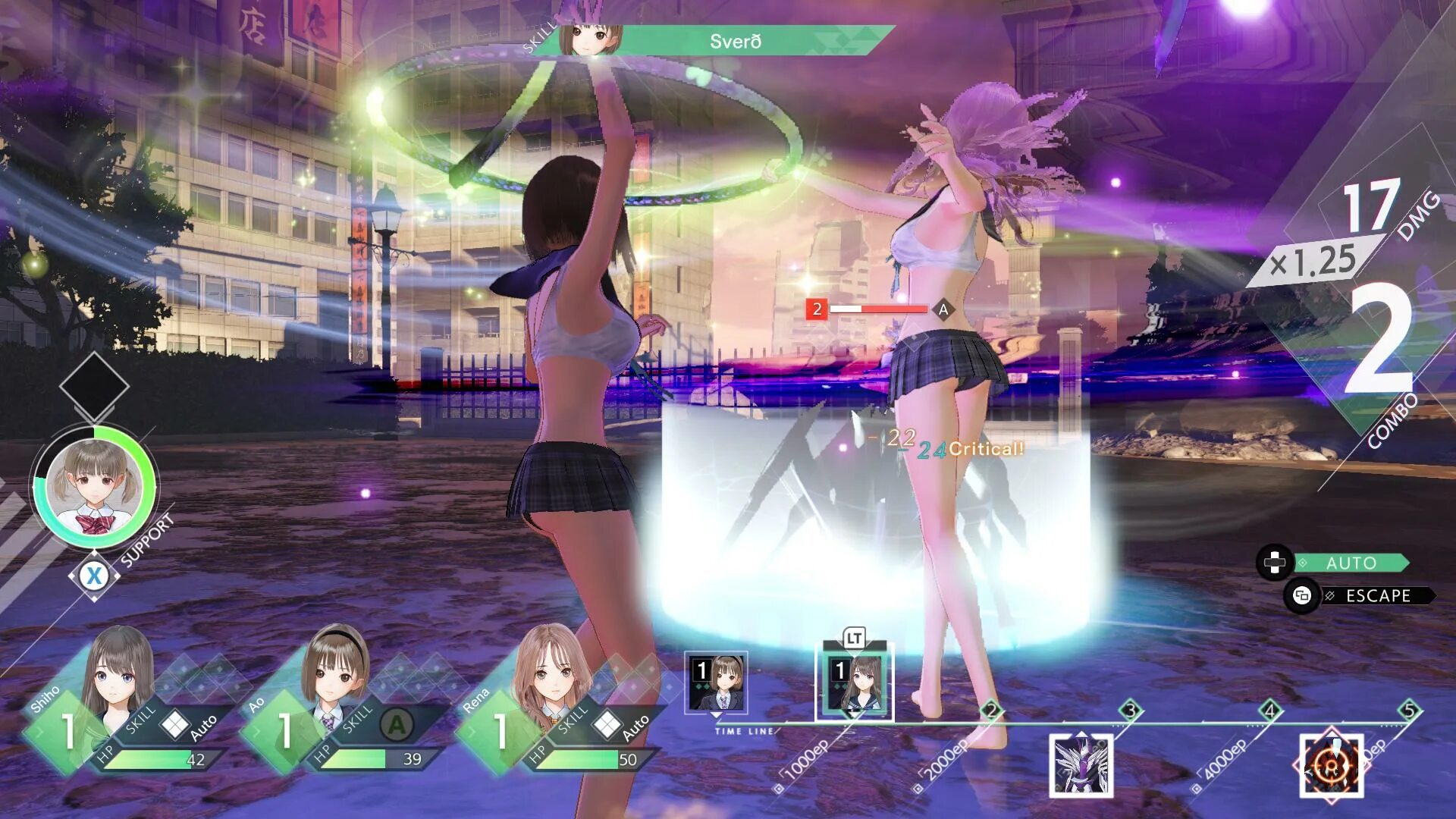 Reflection mod. Blue reflection: second light.