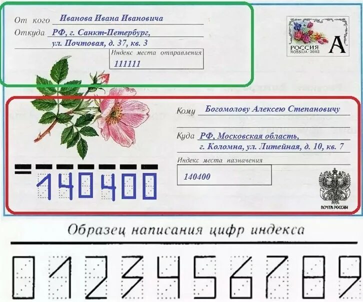 Как оформить адрес письма