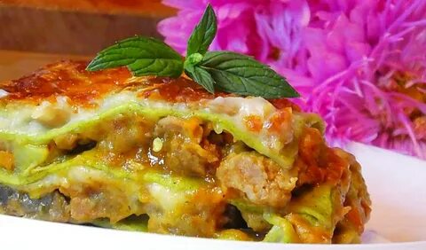 Лазанья из кабачков с фаршем