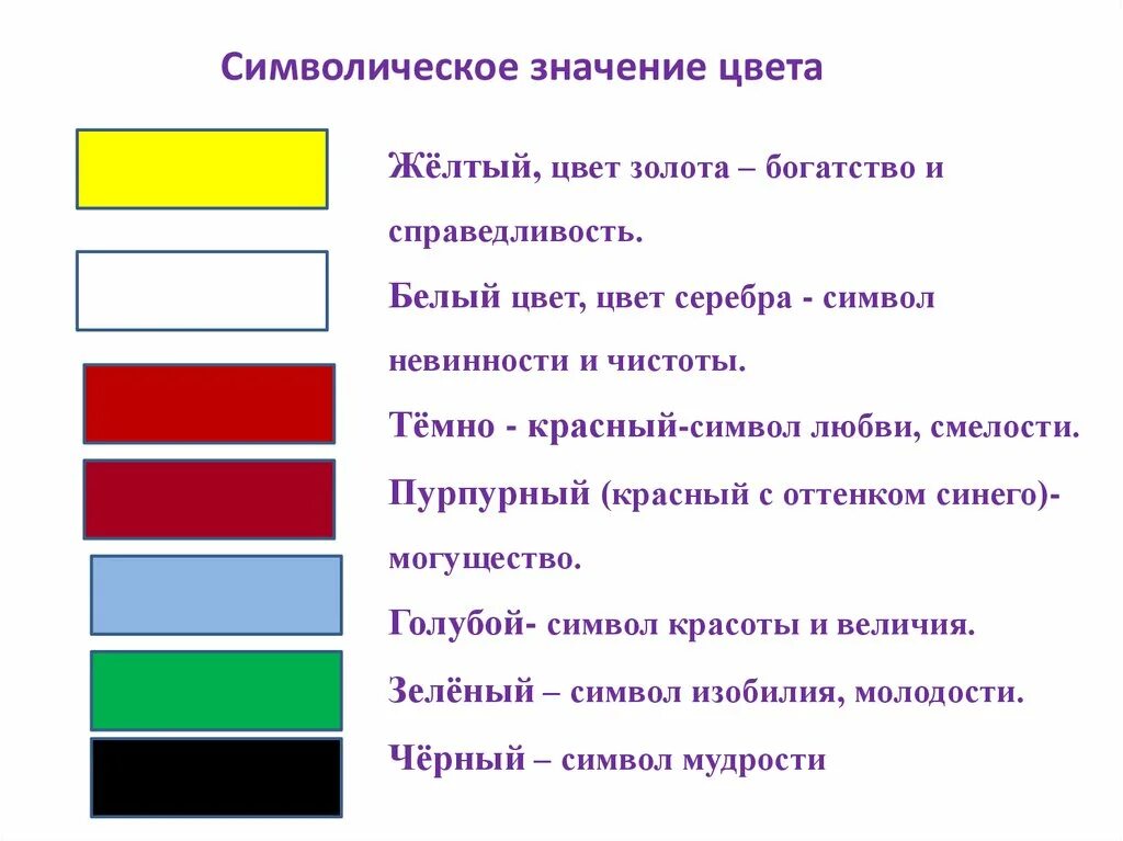 Символическое значение цвета. Символическое значение цветов. Цвет поддержки