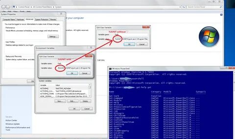 Powershell environment variables