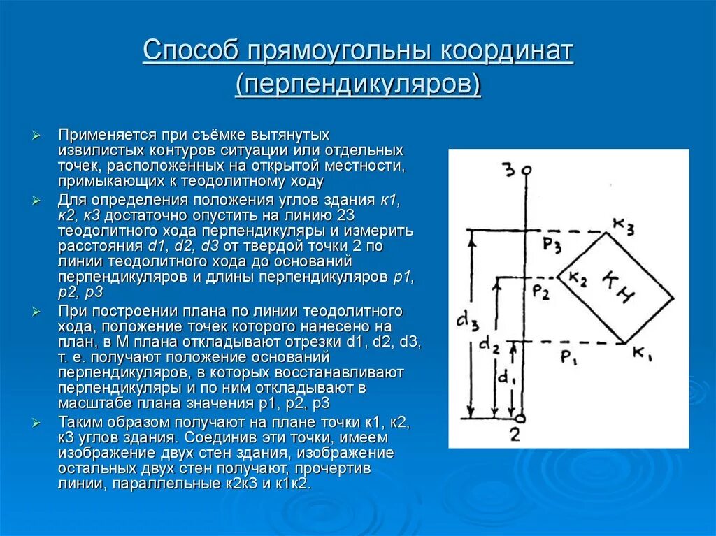 Вынос точек методом прямоугольных координат. Способ прямоугольных координат в геодезии. Способ перпендикуляров выноса точек. Способ перпендикуляров (прямоугольных координат).