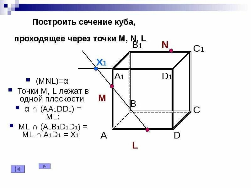 Сечение Куба по трем точкам. Сечение в Кубе. Как построить сечение в Кубе. Построение сечений Куба.