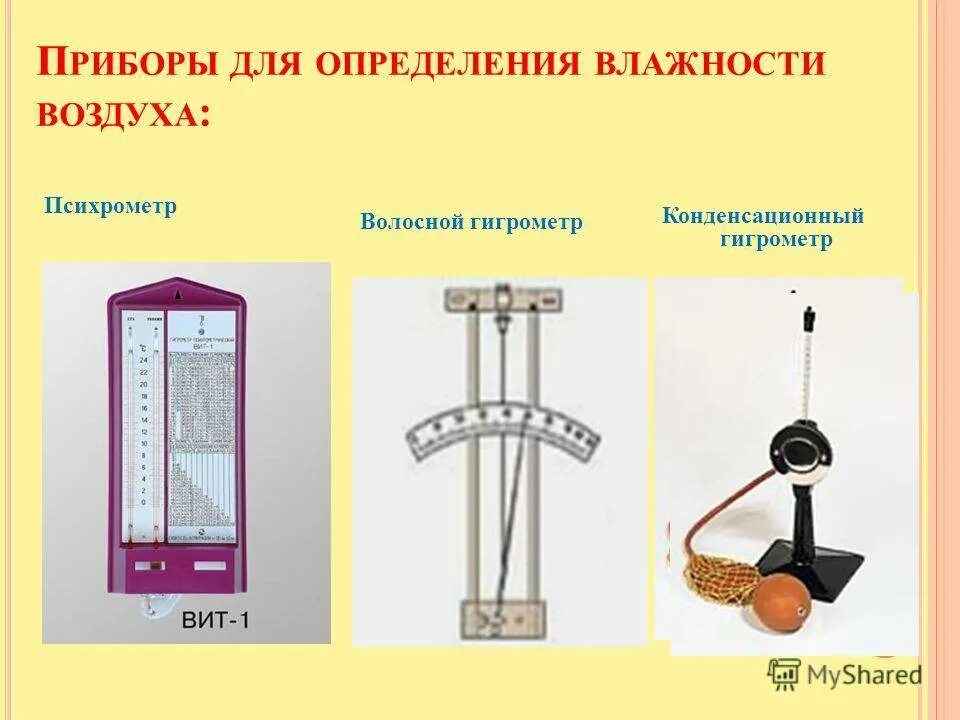 Какими приборами можно измерить температуру воздуха. Прибор для определения измерение влажности воздуха. Приборы для измерения влажности волосяной гигрометр. Приборов для замера влажности воздуха – гигрометр. Психрометр конденсационный гигрометр волосной гигрометр.