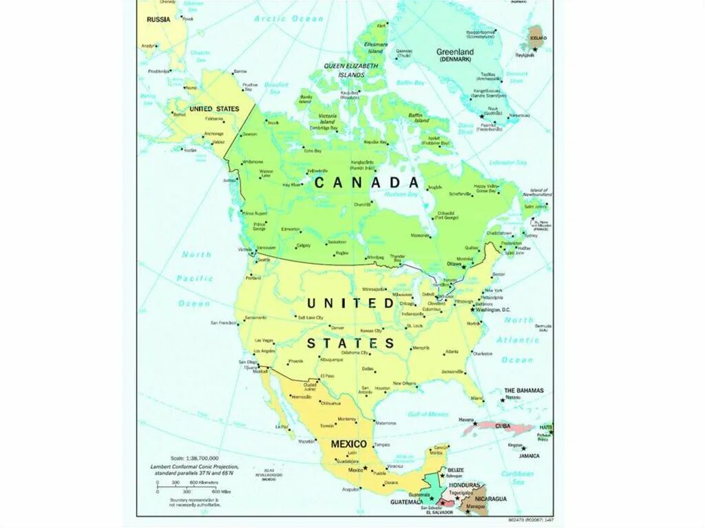 Политическая карта Северной Америки. Северная Америка на политической карте. Полит карта Северной Америки. Политическая карта Северной Америки со столицами.