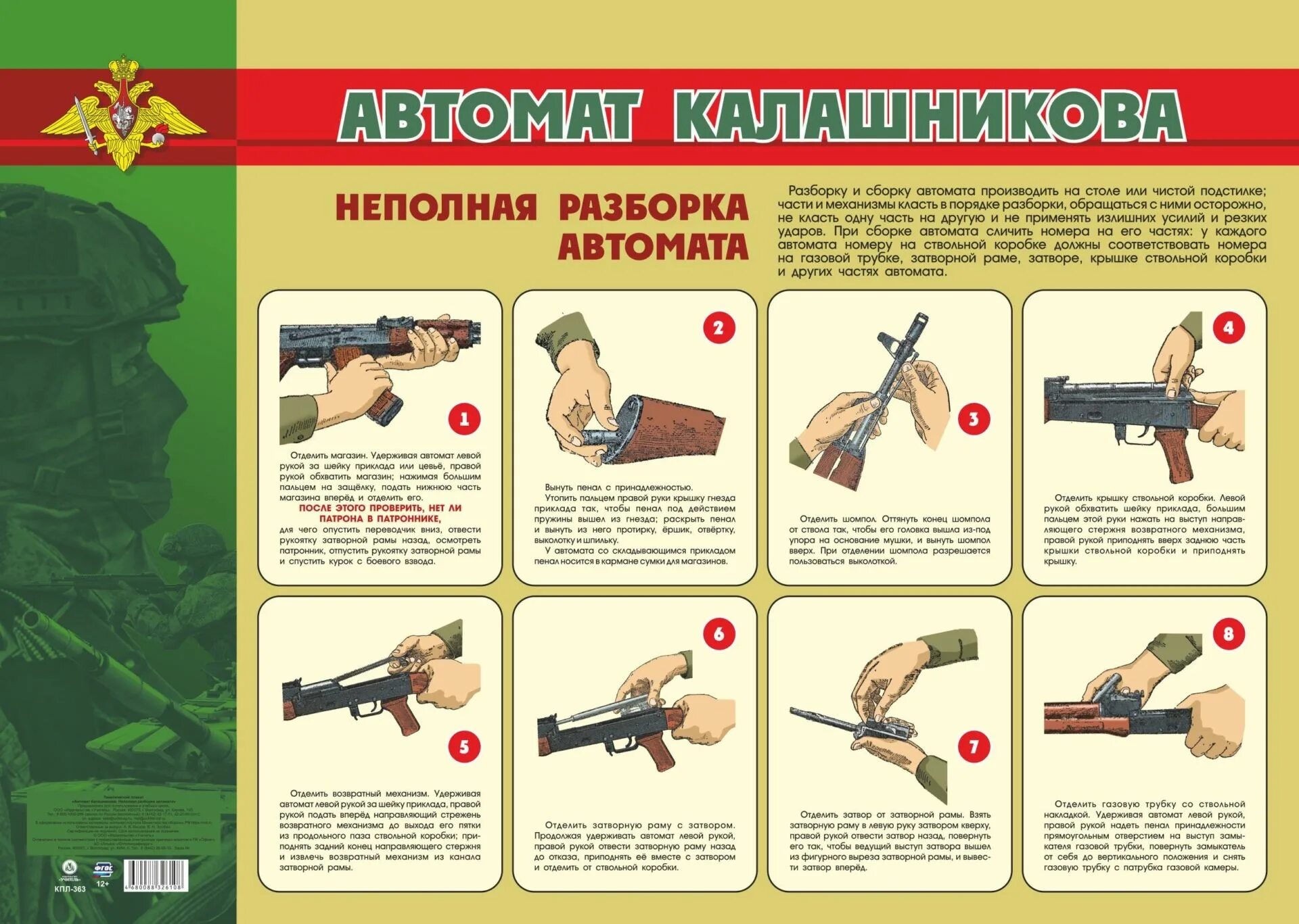 Порядок сборки автомата после неполной разборки. Порядок сборки автомата после неполной разборки