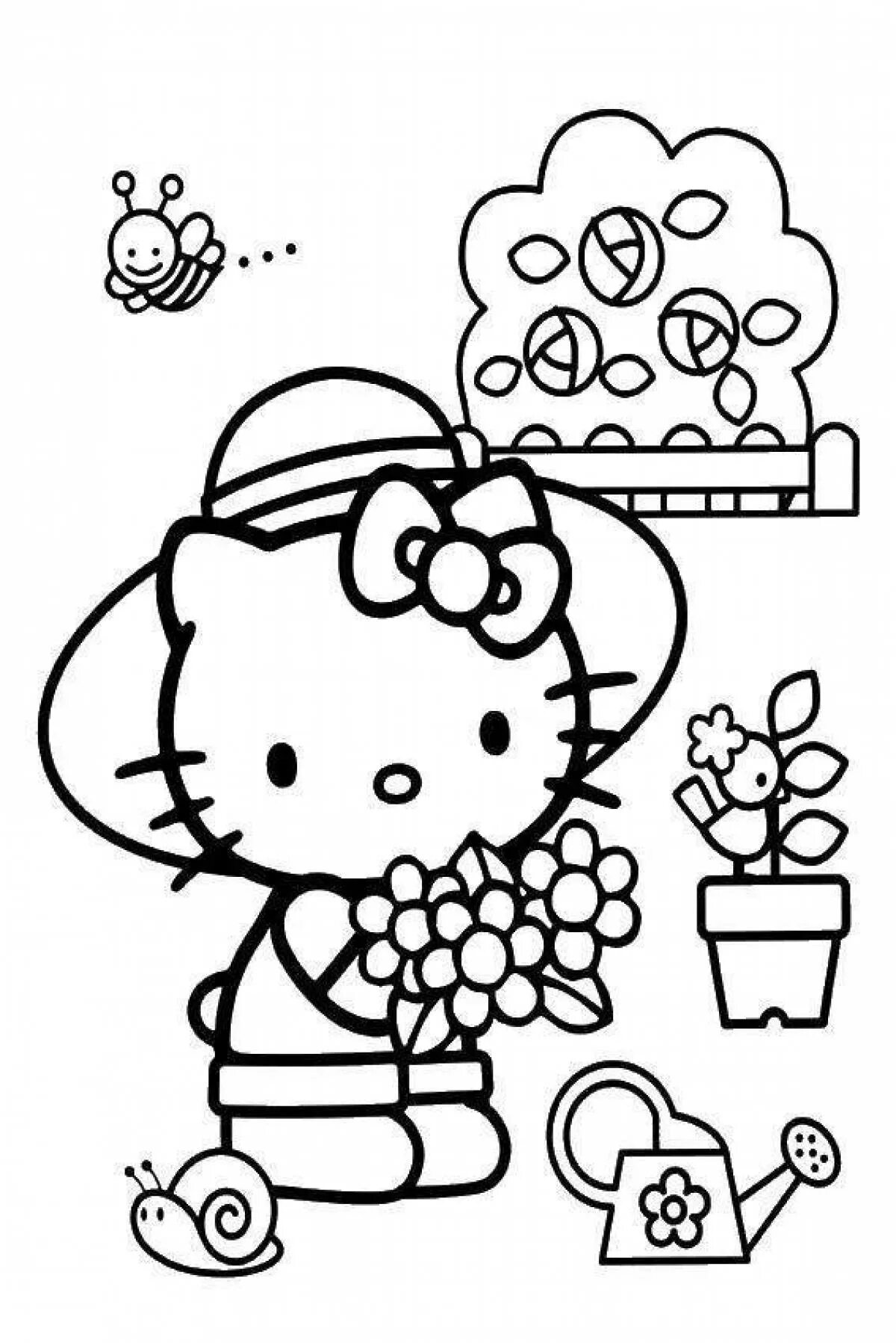 Раскраски кроме hello kitty. Раскраска хелло китти новый год. хелло китти раскраска маленькие. раскраски китти с лейкой. карточки с хелло китти раскраска.