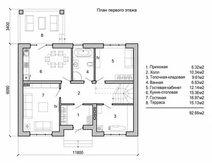 План прихожей в доме