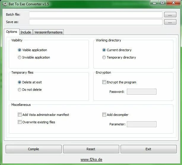 Bat program files. Bat program files