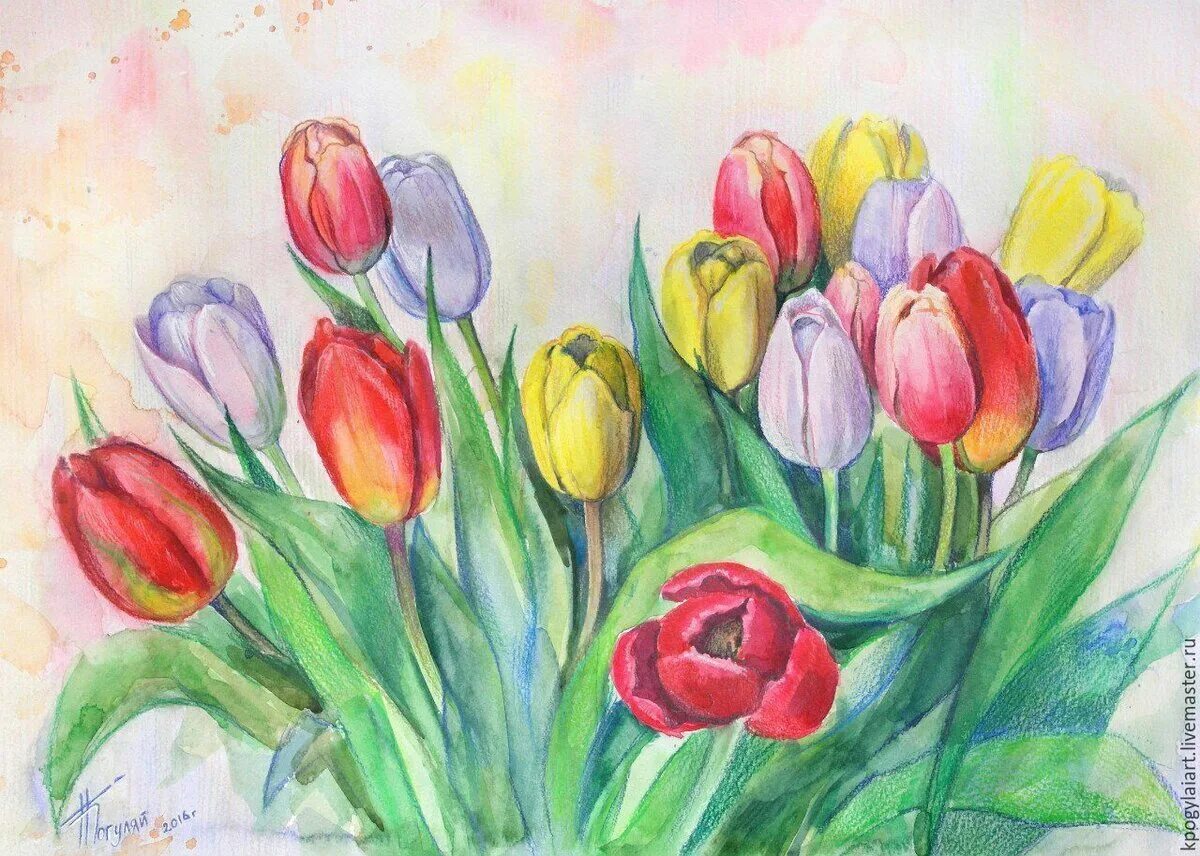 Рисование весенний букет. Тюльпаны рисунок. Цветы для рисования. Рисунки цветов цветными карандашами. Весенний букет изо