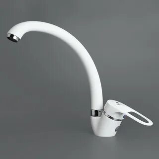 Смеситель Капитошка 13666, для кухни, белый, цинковый сплав 