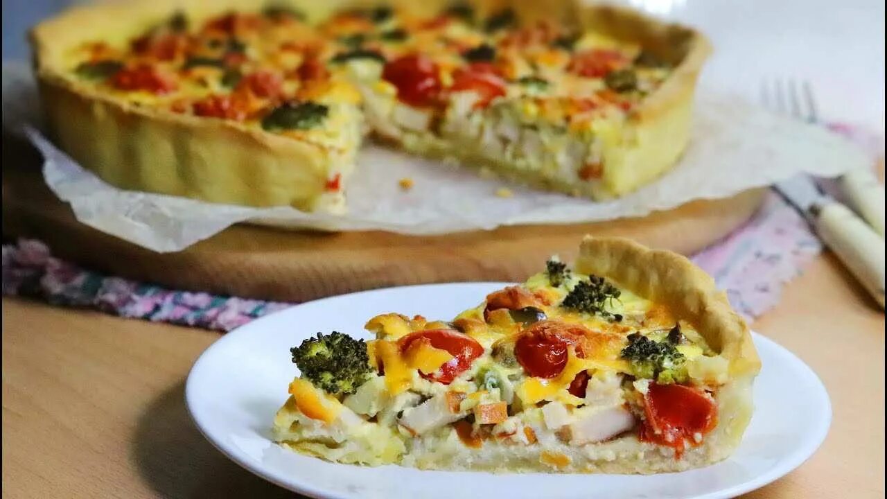 Киш лорен с грибами