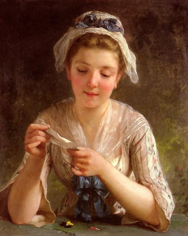 E mile. Французский художник Emile Munier (1840-1895)..