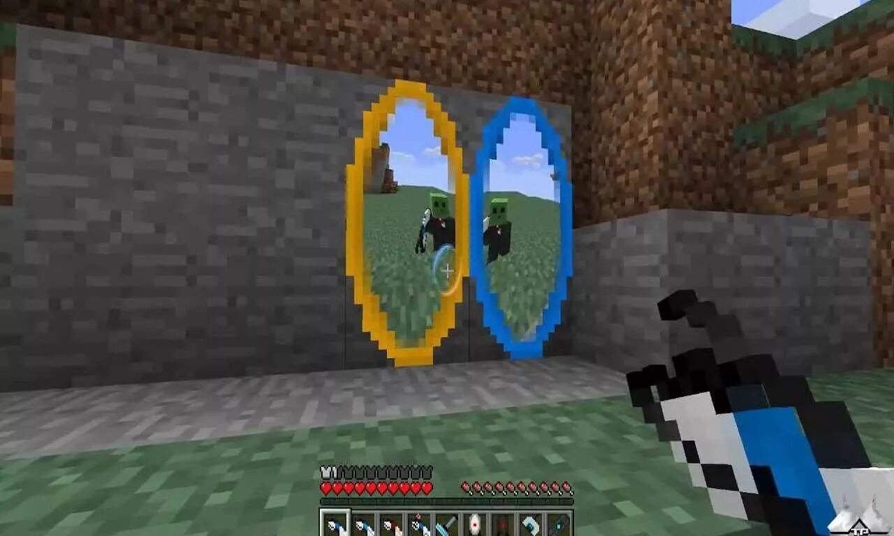 Портальная пушка майнкрафт. Мод на порталы. Портальная пушка майнкрафт 1. 16. 12.