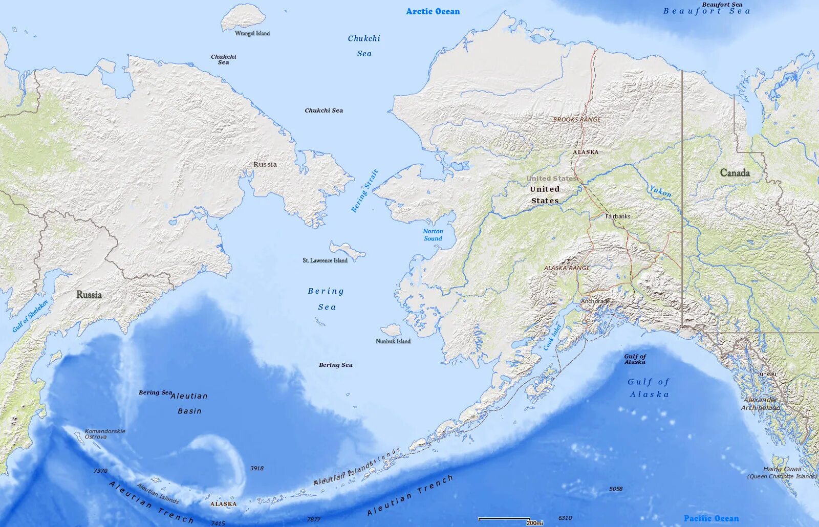 Найти на карте берингов пролив. Карта Берингово море Аляска. Берингово море и Аляска. Аляскинский залив на карте.