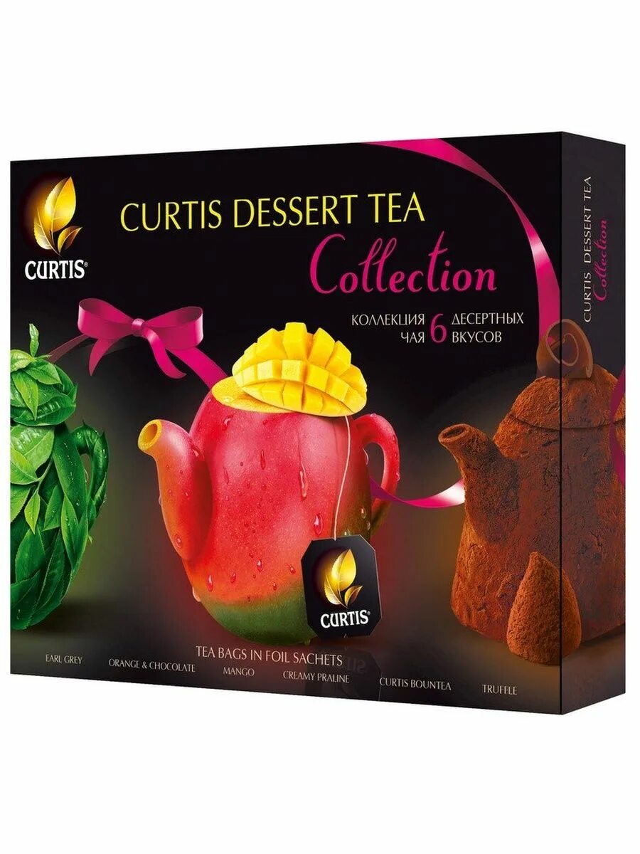 Curtis dessert collection. Чай Кертис Dessert Tea collection. Набор чая Curtis Dessert Tea collection ассорти. Curtis Dessert Tea collection ассорти 30 пак. Чай в пакетиках Curtis Dessert Tea collection ассорти 6 вкусов 30 шт.