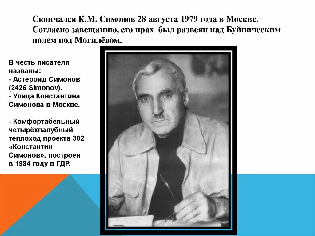 К М Симонов. Творчество к м Симонова. Астероид Симонов 2426 Simonov.