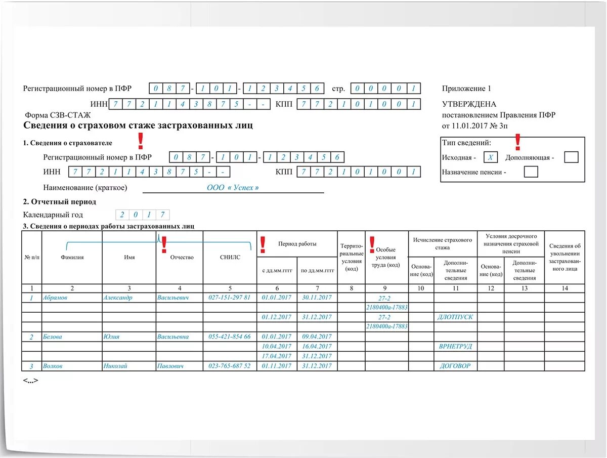 Сведения о застрахованных. Форма СЗВ-стаж. Отчет СЗВ стаж. Форма ПФР стаж. Сзв стаж по беременности и родам