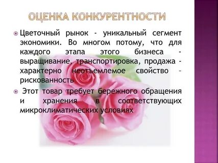 Характеристика магазина цветов