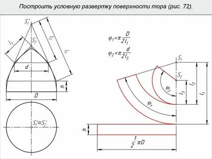 Построение развертки поверхности
