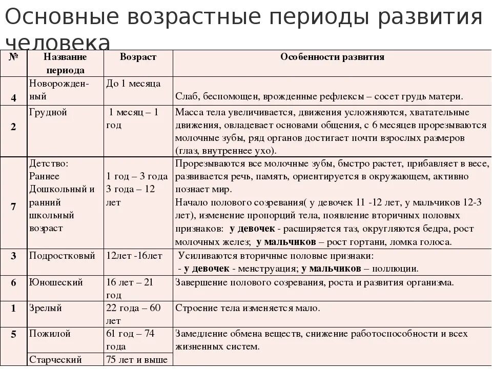 Описание возрастных характеристик. Основные возрастные периоды развития человека таблица. периоды развития детей. характеристики периодов.. основные возрастные периоды развития человека. периоды развития человека возраст и особенности.