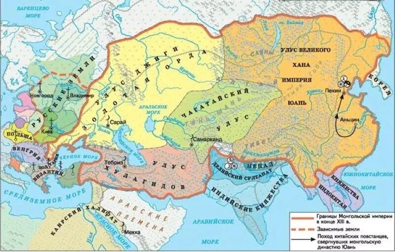 Какие территории вошли в состав орды. Улусы империи Чингисхана. Распад империи Чингисхана. Империя Чингизидов и Золотая Орда. Монгольская Империя улус Джучи.