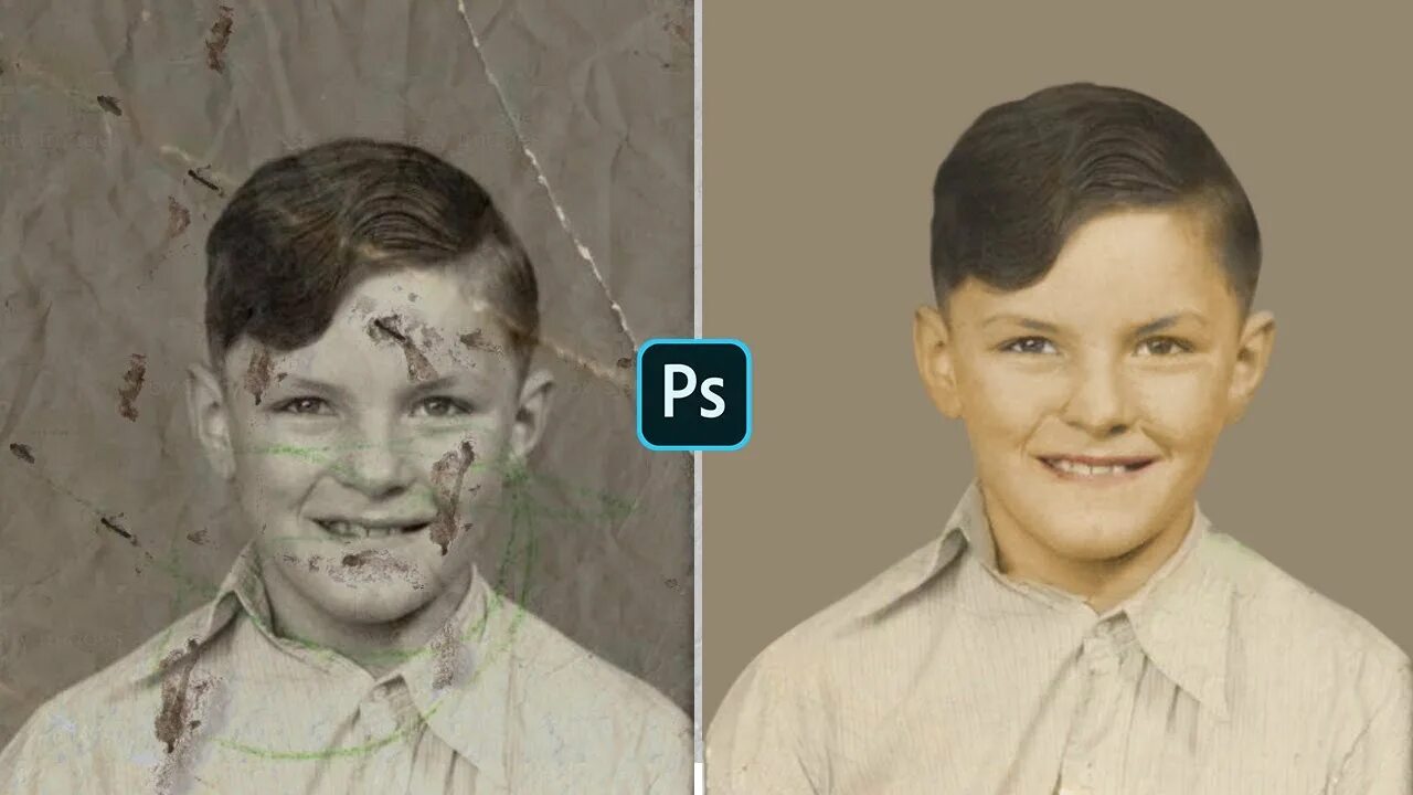 Damage task. Repair old photos. damaged photo. old photo for restoration. photoshop old photo colour.