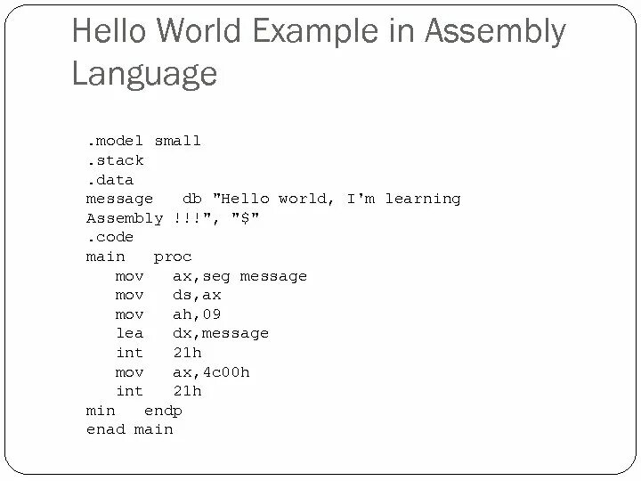 Hello world i. Hello World на ассемблере. Код на ассемблере hello World. Привет мир на ассемблере. Вывод hello World Assembler.