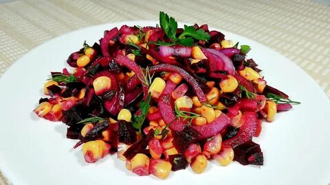 Салат из свеклы фасоли и огурца