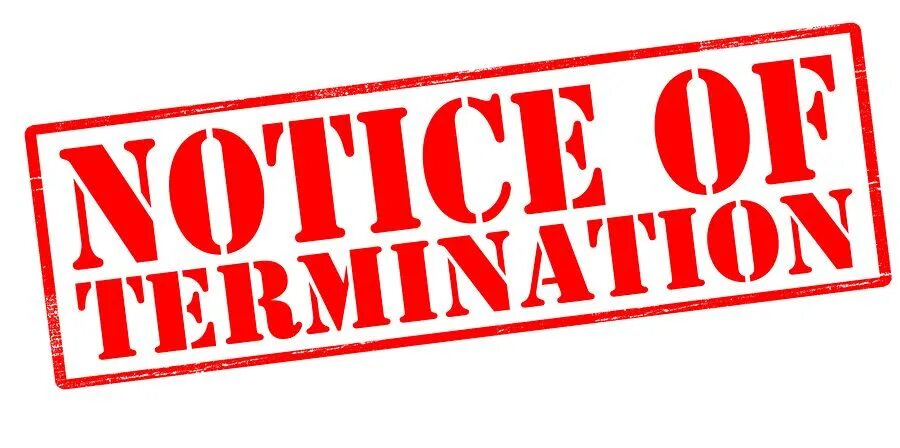 Termination. Notice. notice of termination. терминация опциона.