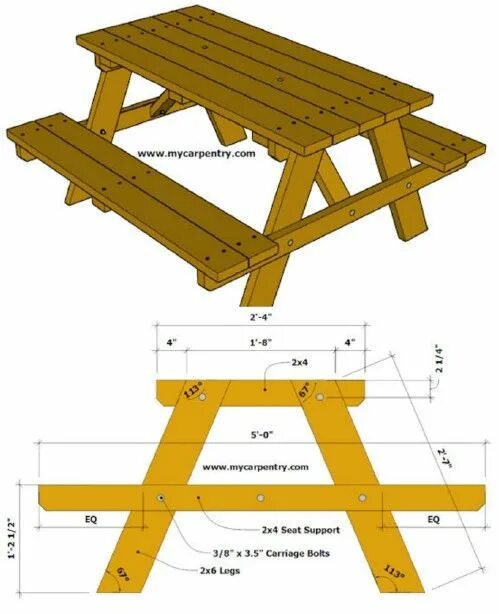 Стол для пикника своими руками чертежи Woodworking plans pdf, Diy furniture, Lawn furniture, Pallet furniture, Folding