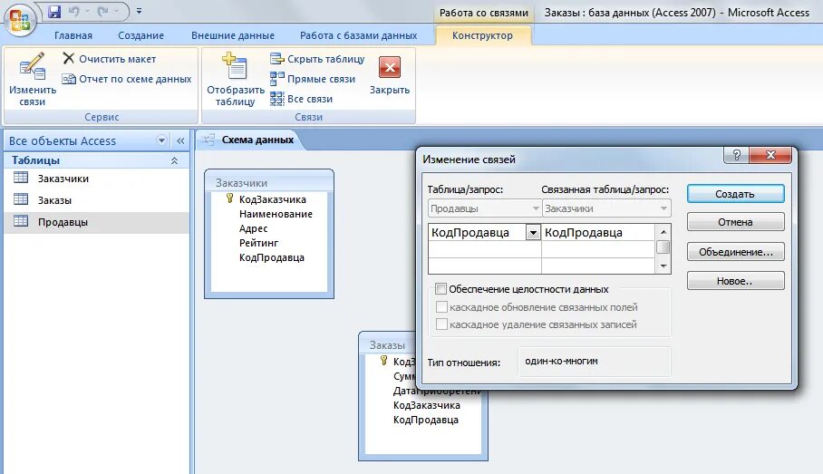 Таблица связей access 2007. Изменение связей в access 2007. Обеспечение целостности данных access. Каскадное обновление данных. Обновления access