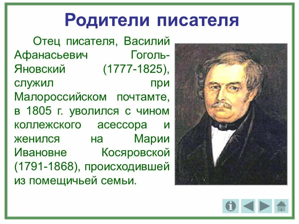 Отцов писатель рассказ. Гоголь Яновский. Отец Гоголя.