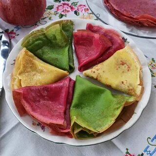 Цветные блины на масленицу