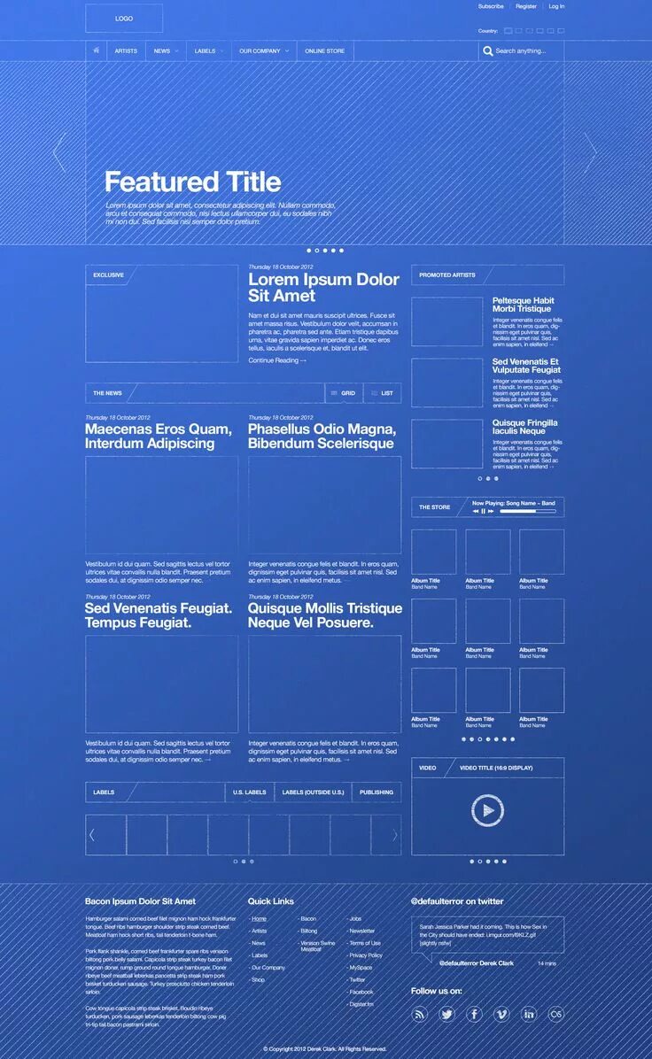 Blueprint wireframes. Референс веб дизайн. The Blueprint. Featured title picture.