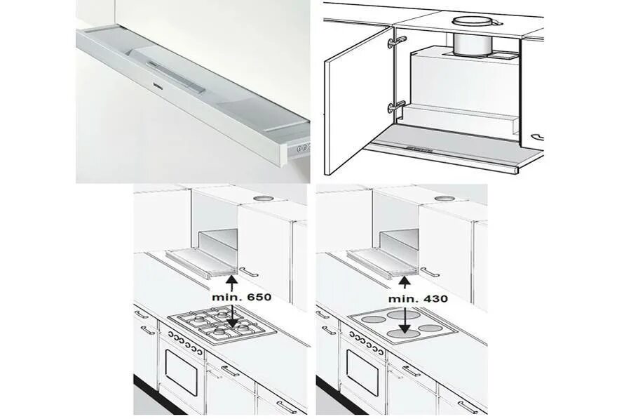 Расстояние от плиты до вытяжки по нормам. Встраиваемая вытяжка для газовой плиты 60 см. Схема установки вытяжки на кухне для газовой плиты. Схема встраивания полновстраиваемой вытяжки. Встраиваемые вытяжки для кухни 60 см схема монтажа.
