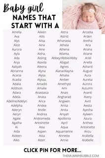 Cute girl names starting with A.