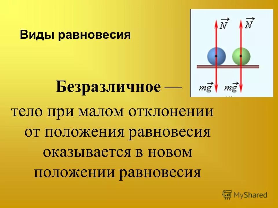 Равновесие тел физика 10 класс конспект кратко. Устойчивое безразличное равновесие. Безразличное равновесие определение. Безразличное равновесие. Безразличный вид равновесия.